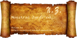 Nosztrai Zaránd névjegykártya